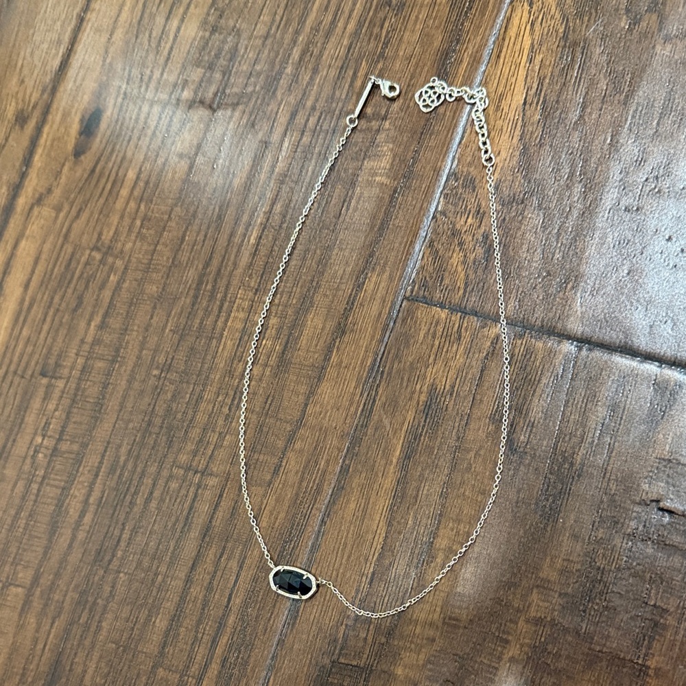 Kendra Scott Silver Necklace with Black Pendant NWOT